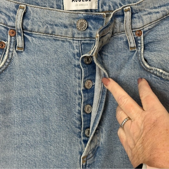 Agolde Riley Crop High Rise Straight Jeans in Bitter - Picture 12 of 15